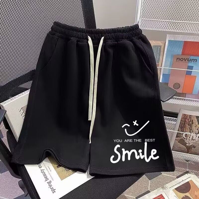 Plus Size Men Summer Trendy Printed Loose Fit Drawstring Shorts