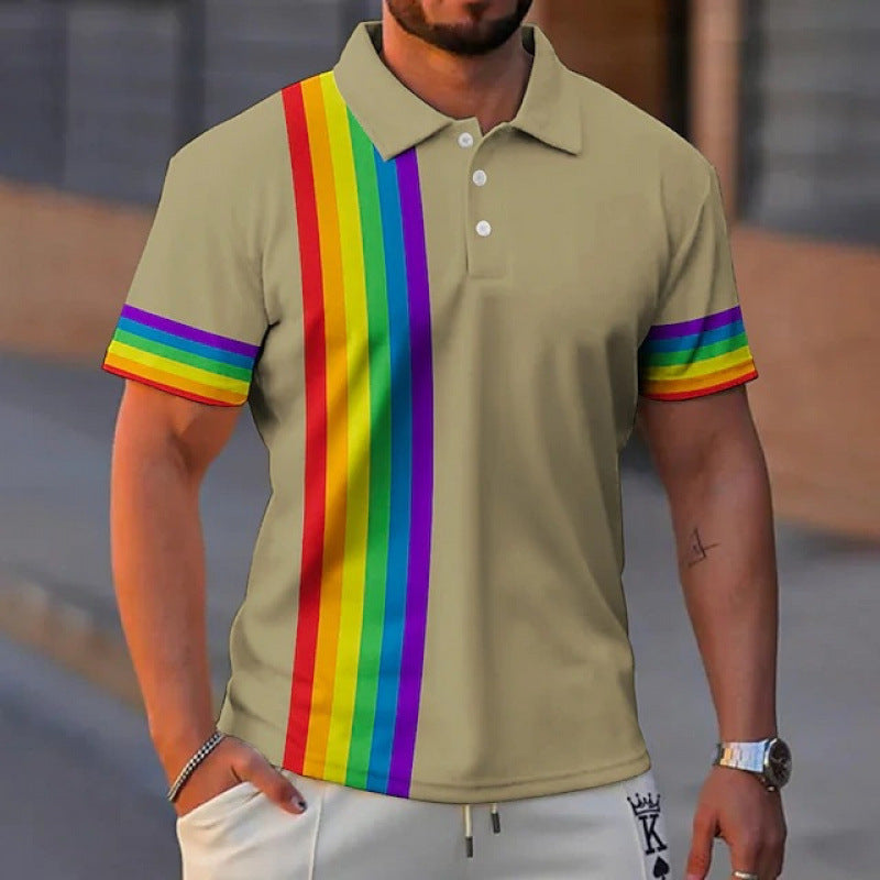 Men's 3D Knitted Zippered Polo Shirt