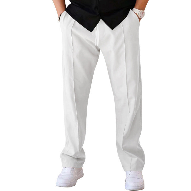 Mens Loose Fit Straight Leg Casual Pants