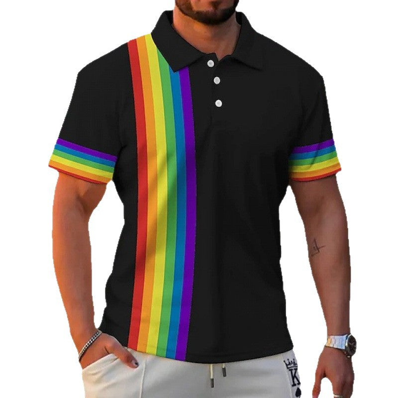 Men's 3D Knitted Zippered Polo Shirt