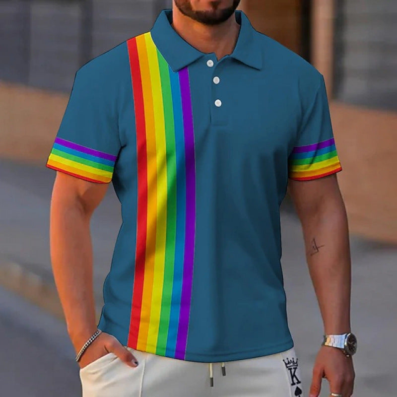 Men's 3D Knitted Zippered Polo Shirt