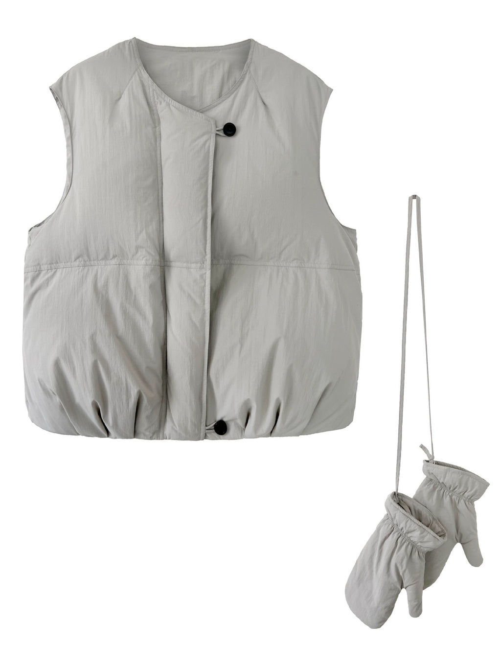 Women Duck Down Vest with Gloves