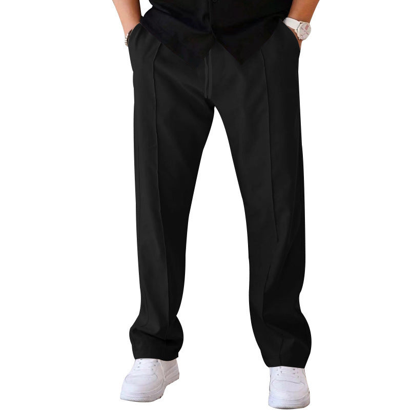 Mens Loose Fit Straight Leg Casual Pants