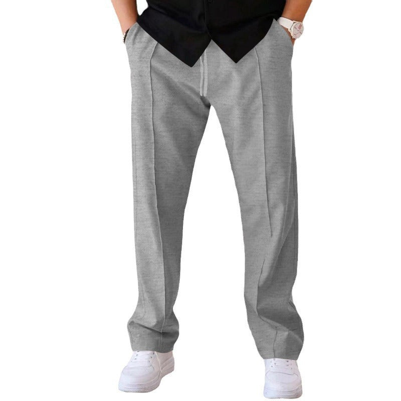 Mens Loose Fit Straight Leg Casual Pants