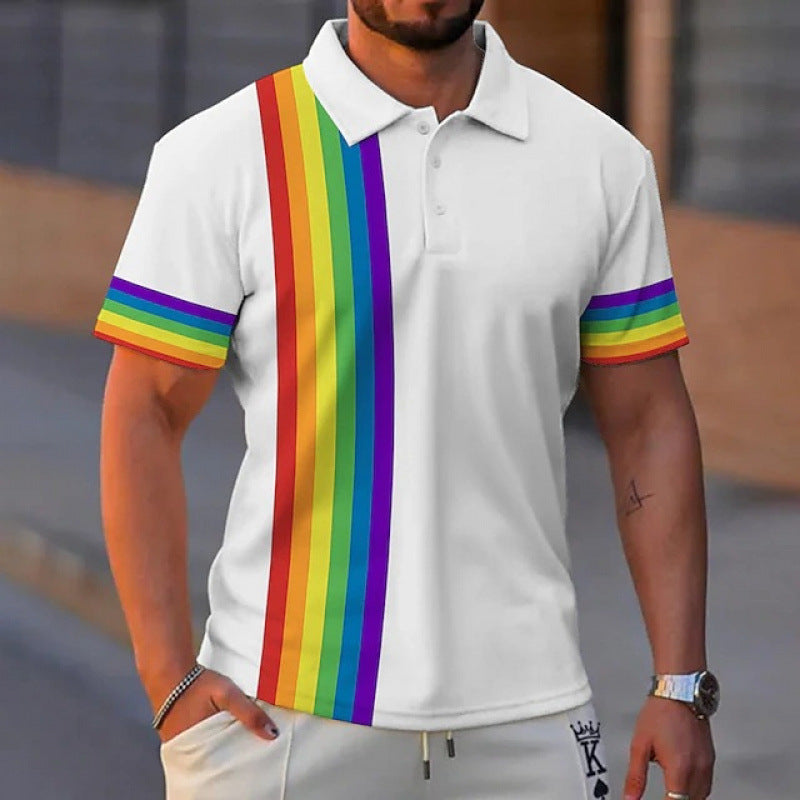Men's 3D Knitted Zippered Polo Shirt